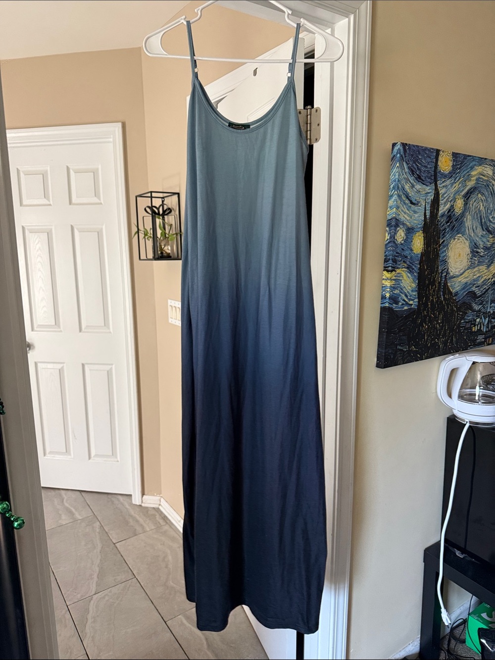 Sleeveless Ombre Maxi Dress in Blue